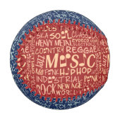 Musik Genres Word Collage Baseball (Vorderseite Links)