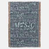 Musik Genres Word Collage benutzerdefiniert Werfen Decke (Vorderseite Vertikal)