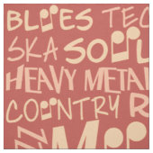 Musik Genres Word Collage benutzerdefiniertes Gewe Stoff (Muster)