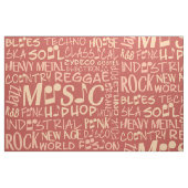 Musik Genres Word Collage benutzerdefiniertes Gewe Stoff (Fat Quarter (45,7 x 55,9 cm))