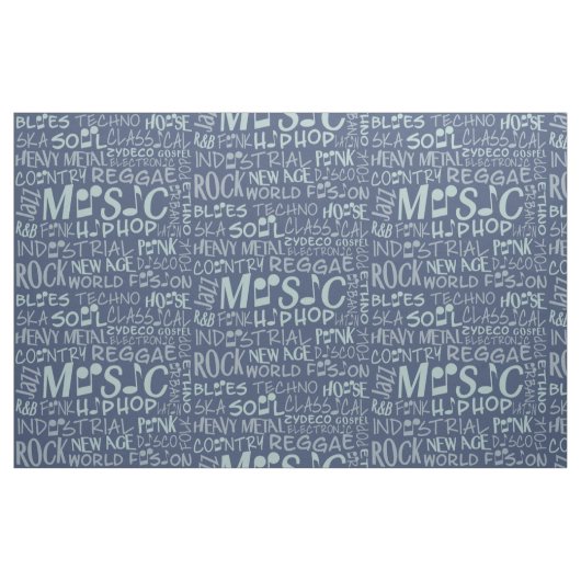 Musik Genres Word Collage benutzerdefiniertes Gewe Stoff (Yard (91,4 cm))