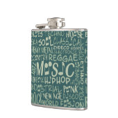 Musik Genres Word Collage Flask Flachmann (Links)