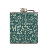 Musik Genres Word Collage Flask Flachmann (Rückseite)