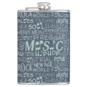 Musik Genres Word Collage Flask Flachmann (Vorderseite)