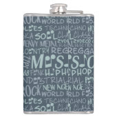 Musik Genres Word Collage Flask Flachmann (Rückseite)