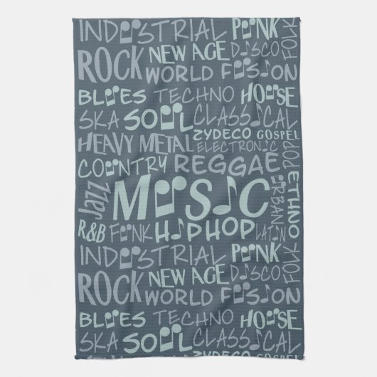 Musik Genres Word Collage Handtuch (Vertikal)