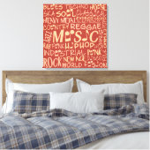 Musik Genres Word Collage Leinwanddruck (Insitu (Schlafzimmer))