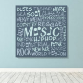 Musik Genres Word Collage Leinwanddruck (Insitu (Holzboden))