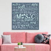 Musik Genres Word Collage Leinwanddruck (Insitu (Wohnzimmer))