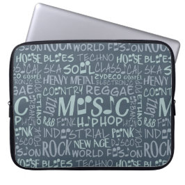 Musik Genres Word Collage Notebook-Ärmel Laptopschutzhülle