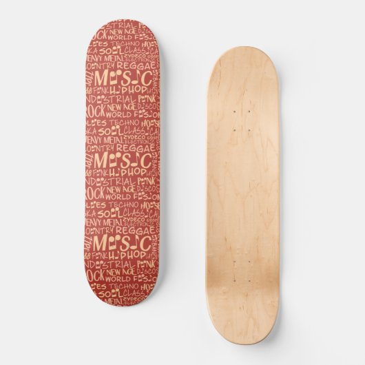 Musik Genres Word Collage Skateboards (Vorderseite)