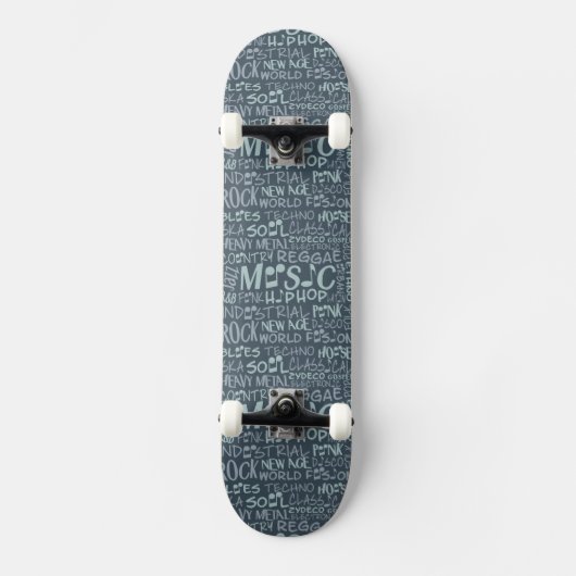 Musik Genres Word Collage Skateboards (Vorderseite)