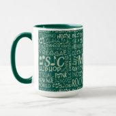 Musik Genres Word Collage Tasse (Links)