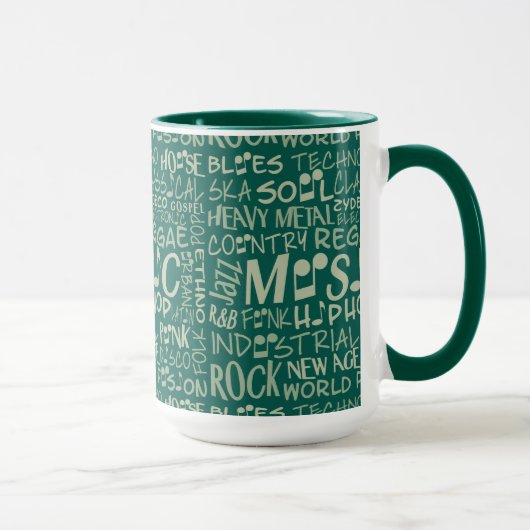 Musik Genres Word Collage Tasse (Rechts)