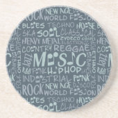 Musik Genres Word Collage Untersetzer (Vorne)