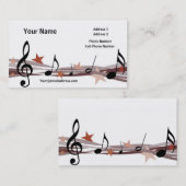 Musik-Geschäfts-Karte - Brown-Musiknoten Visitenkarte (Vorne/Hinten)