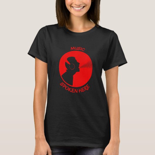 Musik Gesprochen Vinyl Record Singer Red T-Shirt (Vorderseite)