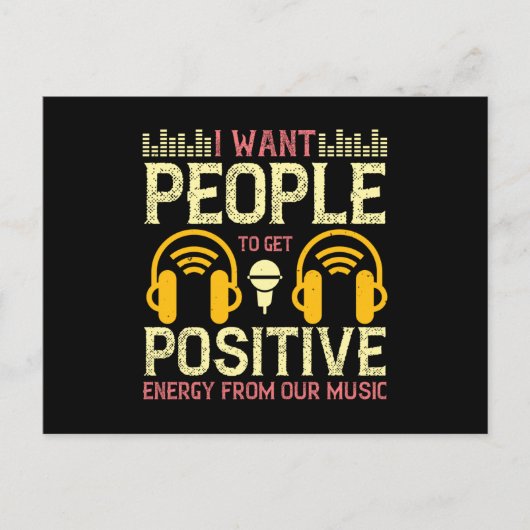 Musik gewinnt positive Energie aus unserer Musik Postkarte (Vorderseite)
