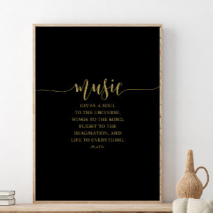 Musik gibt dem Universum ein Soul, Plato Zitat Poster