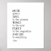 Musik gibt dem Universum ein Soul, Plato Zitat Poster (Vorne)