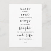 Musik gibt dem Universum ein Soul, Plato Zitat Postkarte (Vorderseite)