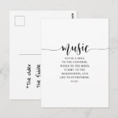Musik gibt dem Universum eine Seele, Plato Zitat Postkarte (Vorne/Hinten)
