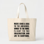 Musik gibt ein Soul zum Universum Jumbo Stoffbeutel (Vorne)