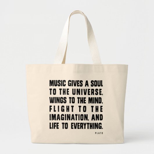 Musik gibt ein Soul zum Universum Jumbo Stoffbeutel (Vorne)