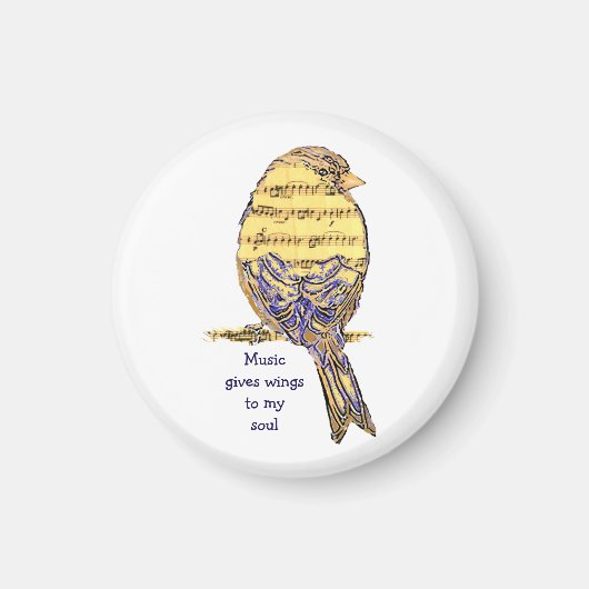 Musik gibt meinem Soul Musiknote Bird Magnet (Vorne)