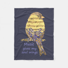 Musik gibt meinem Soul Zitat Musiknote Bird Fleecedecke