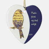 Musik gibt meinem Soul Zitat Musiknote Bird Keramikornament (Rechts)