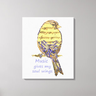 Musik gibt meiner Seele Flügel Inspirationszitat Leinwanddruck