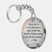 Musik gibt Soulglocken-Rosenentwurf Schlüsselanhänger (Vorderseite links)