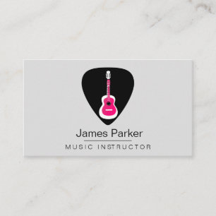 Musik Gitarre Instructor Logo Minimal Musiker Visitenkarte