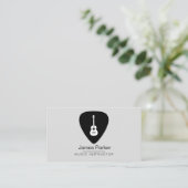 Musik-Gitarren-Lehrer-Logo-Minimalistischer Visitenkarte (Stehend Vorderseite)