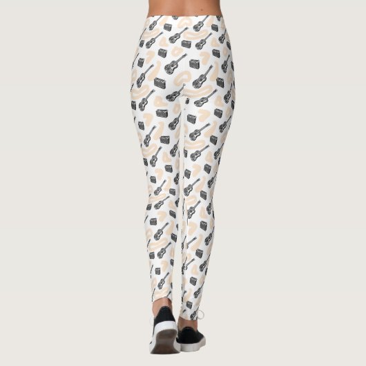 Musik-Gitarren-Radio-Muster-Gewohnheits-Leggings Leggings (Rückseite)