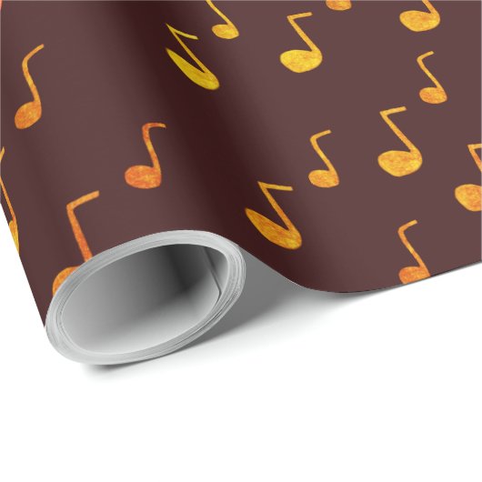 Musik, Goldene Notizen Geschenkpapier (Rolleneckpunkt)