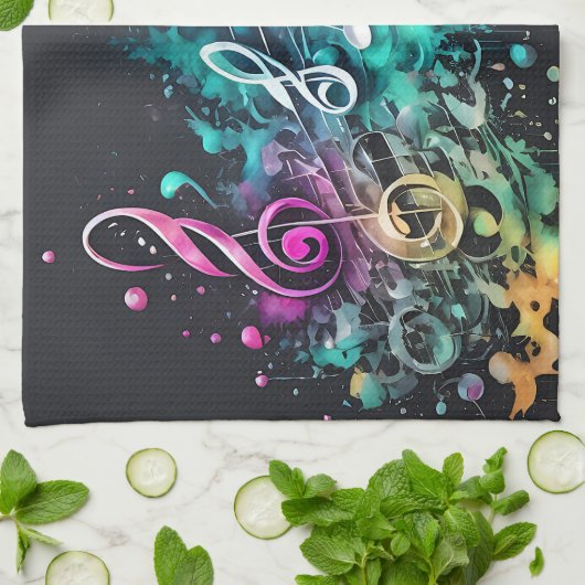 Musik Graffiti Geschirrtuch (Gefaltet)