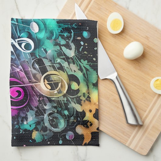 Musik Graffiti Geschirrtuch (Viertel Falte)