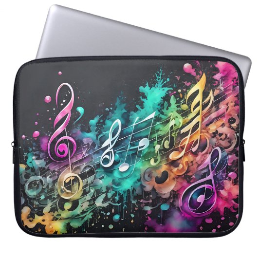 Musik Graffiti Laptopschutzhülle (Vorderseite)