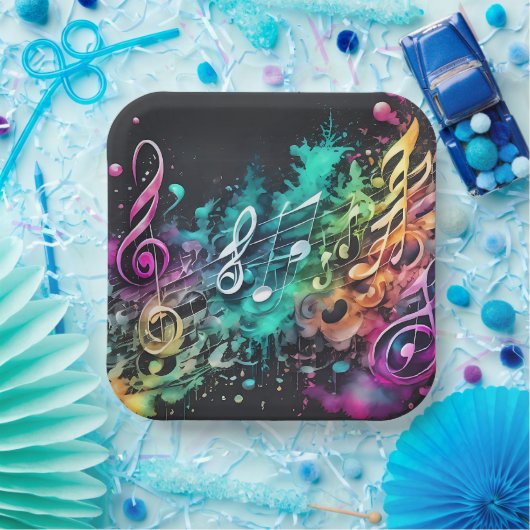 Musik Graffiti Pappteller (Party)