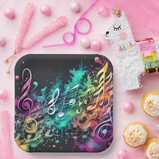 Musik Graffiti Pappteller (Party)