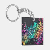 Musik Graffiti Schlüsselanhänger (Vorderseite links)