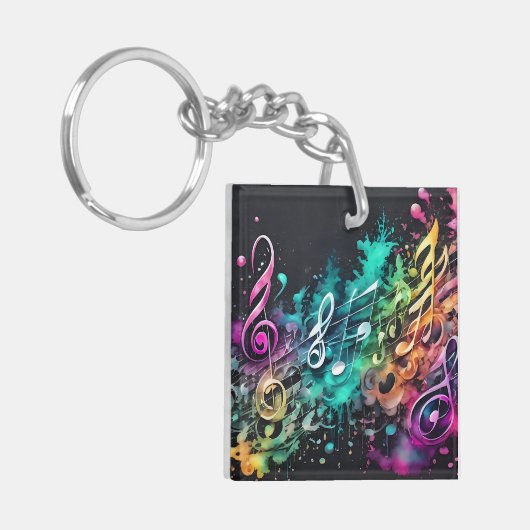 Musik Graffiti Schlüsselanhänger (Vorderseite links)