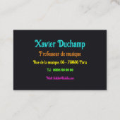 Musik Graffiti Visitenkarte (Rückseite)