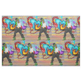 Musik-Graffiti-Wand-Gewebe des Tanzen-Mann-2 Stoff (Fat Quarter (45,7 x 55,9 cm))