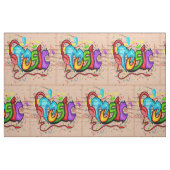 Musik-Graffiti-Wand-Gewebe Stoff (Fat Quarter (45,7 x 55,9 cm))