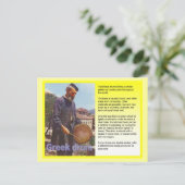 Musik, griechische Trommel Postkarte (Stehend Vorderseite)