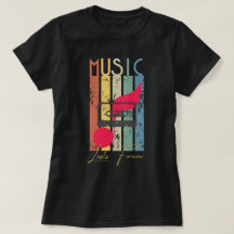 Musik hält ewig an Frauenleben Vintager T - Shirt