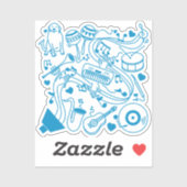 Musik-Hands - ASL-Design Aufkleber (Blatt)